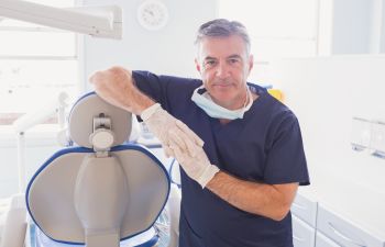 A dentist at a dental treatment room.