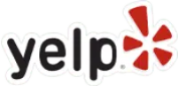 The yelp logo on a black background.